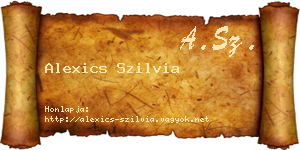 Alexics Szilvia névjegykártya